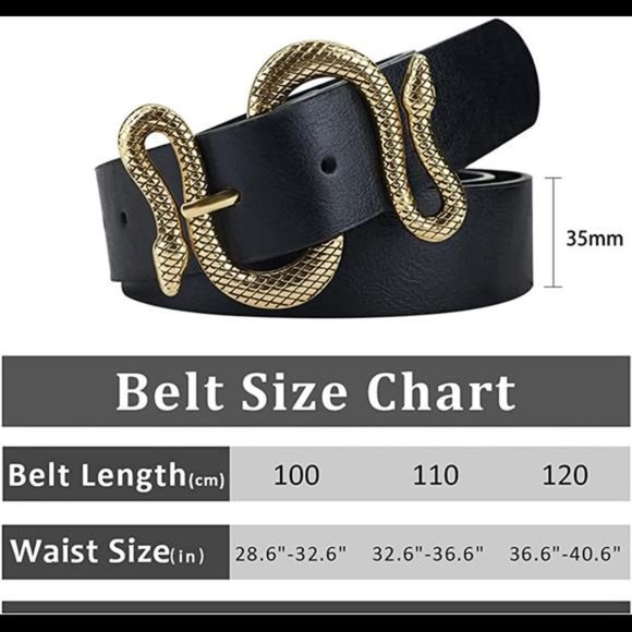 Belts for Women,Women Fashion Leather Belt for Dress with Snake Belt Buckle